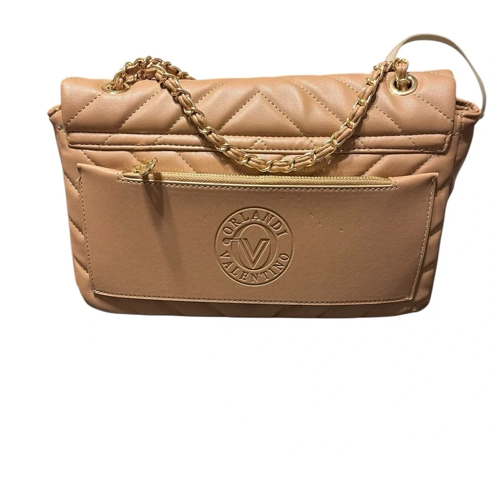 Valentino Orlandi Beige Quilted Shoulder Bag